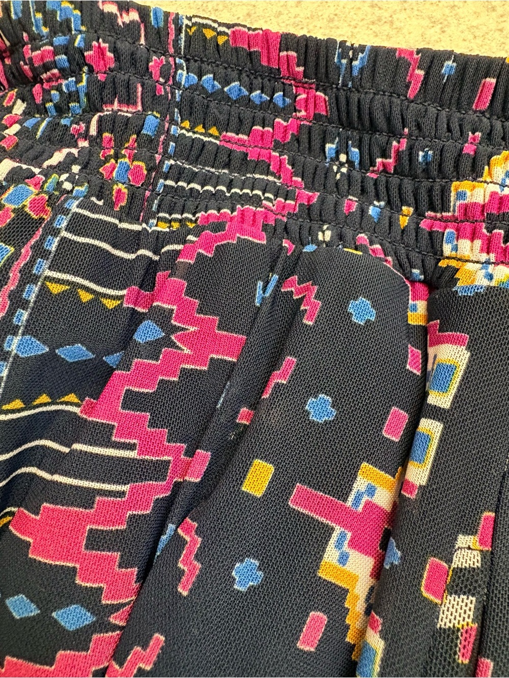 Knox Rose Navy Tiered Maxi Skirt with Pink & Blue Boho/Tribal Print - Picture 3 of 4